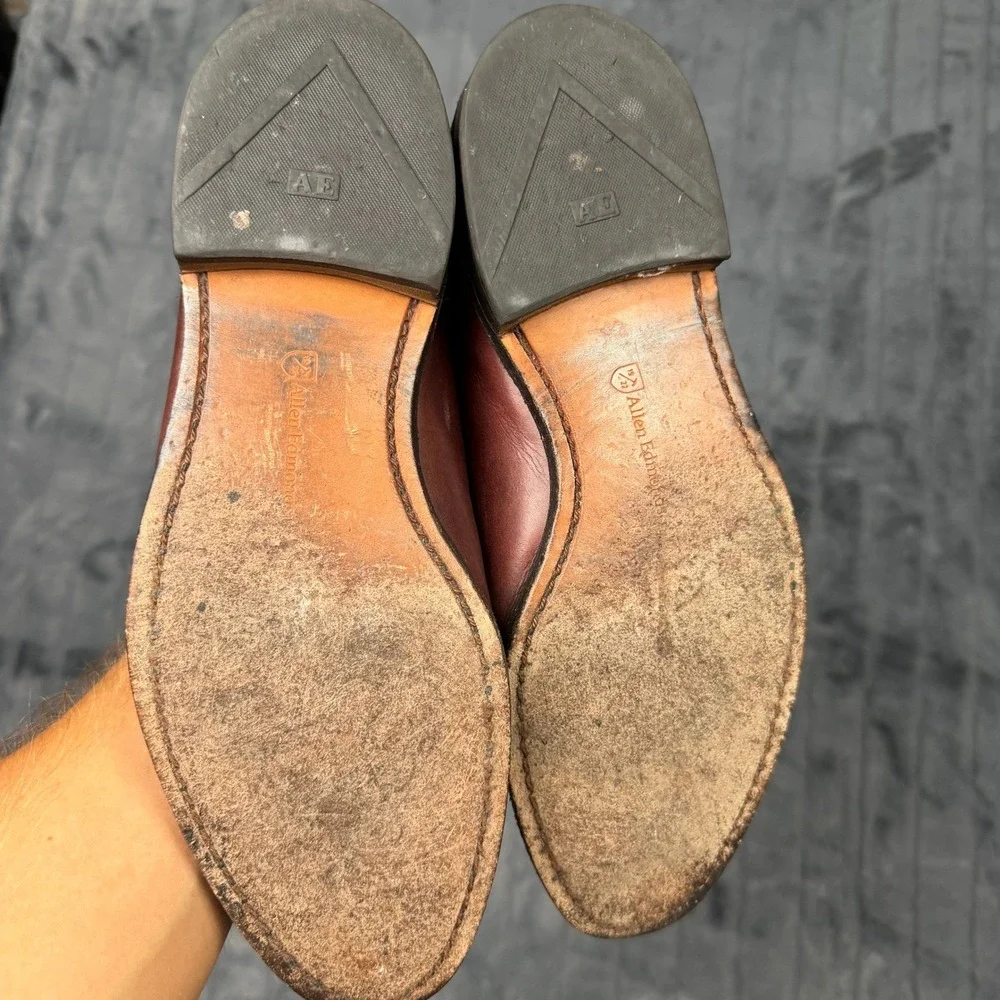 Allen Edmonds Grayson Tassel Loafers Mens 10.5 D Burgundy Leather Dress Shoes